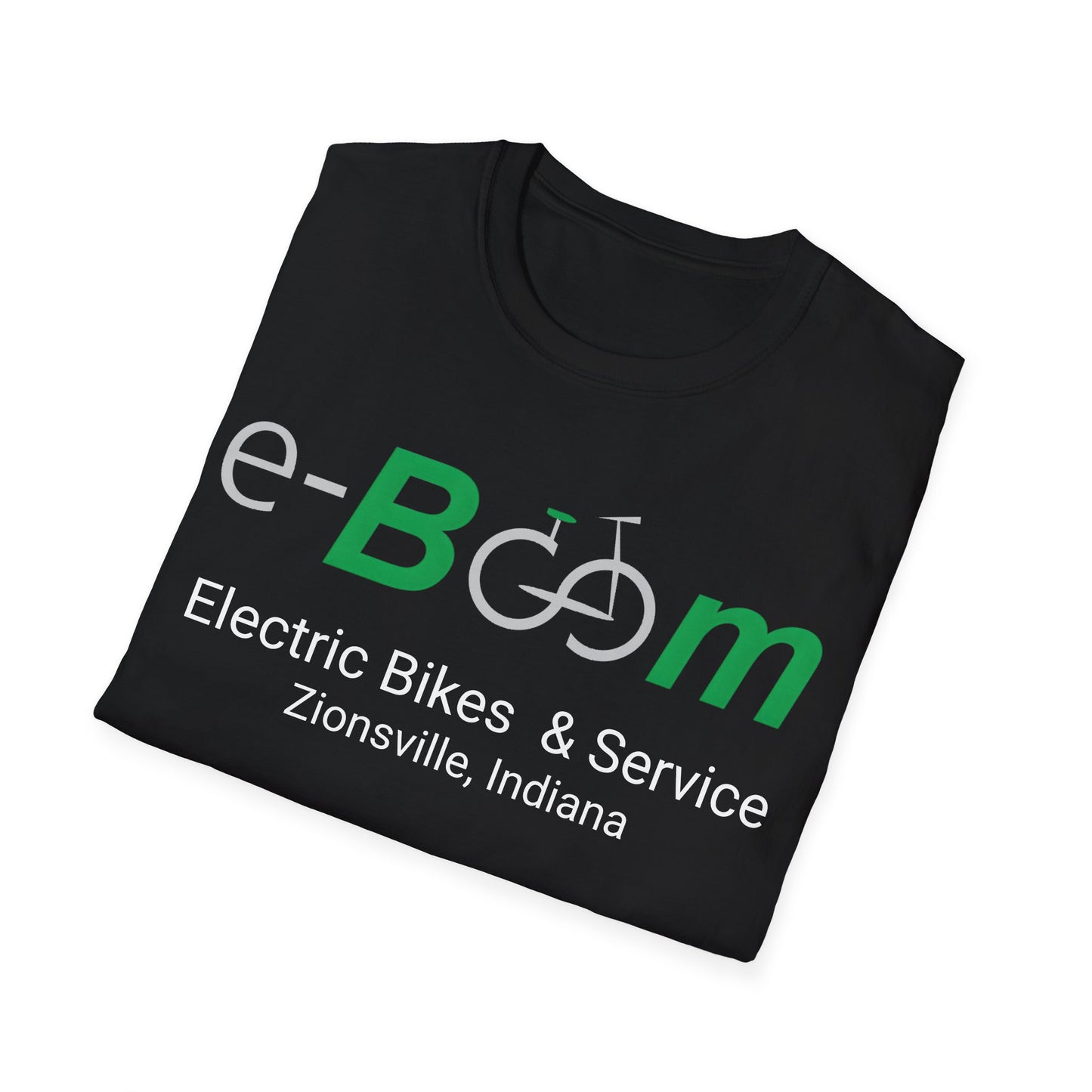 "Electric Bikes. Because Hills Suck." (Back of shirt) Various colors. Unisex Softstyle T-Shirt