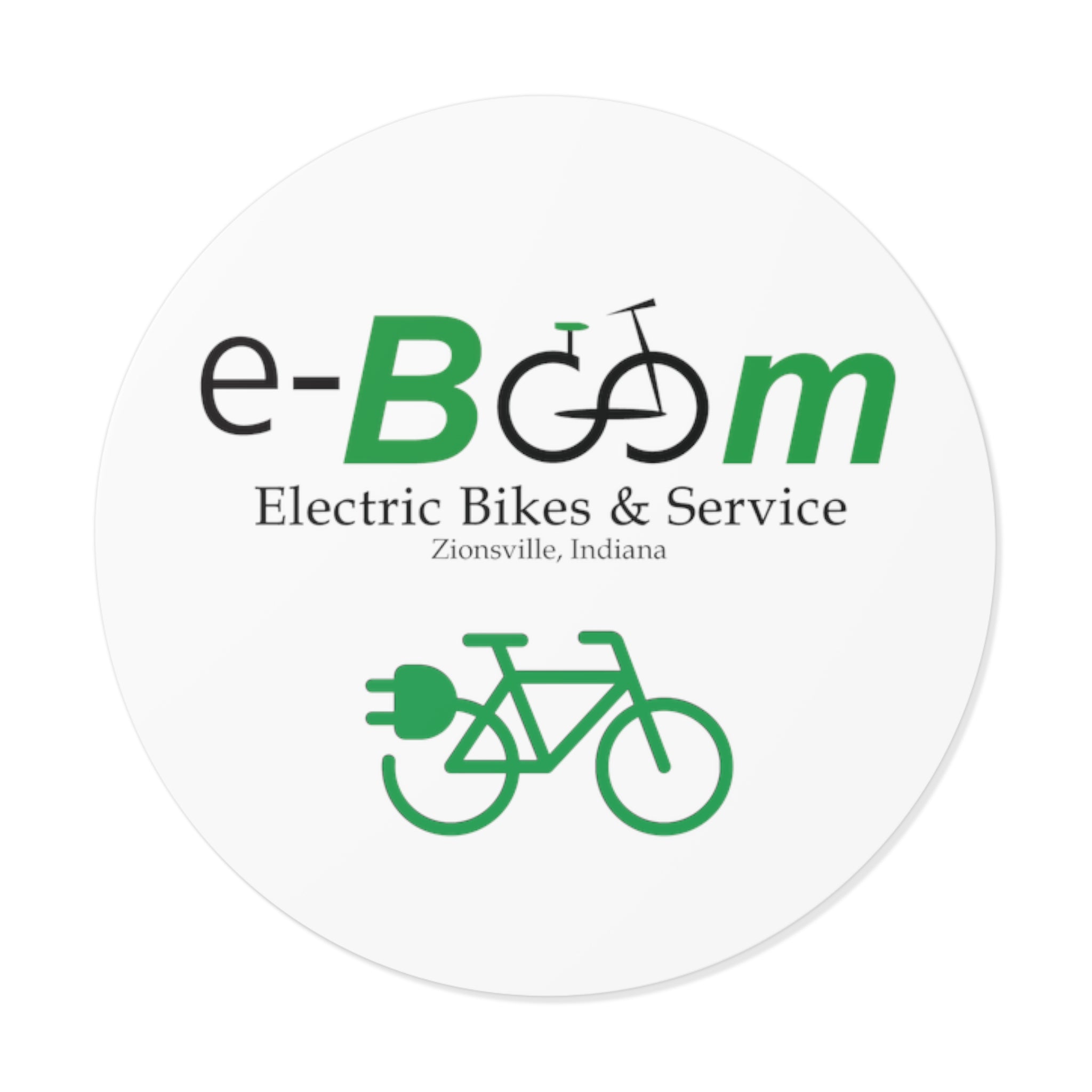 eBoom Electric Bikes Round Vinyl Stickers